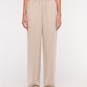 Abercrombie & Fitch Straight Linen-Blend Pull-On Pant